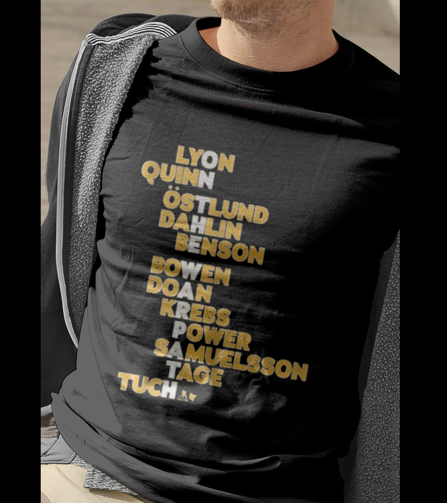 Buffalo Hockey On The Warpath Lyon Quinn Östlund Dahlin Benson Buffalo 2026 T-Shirt