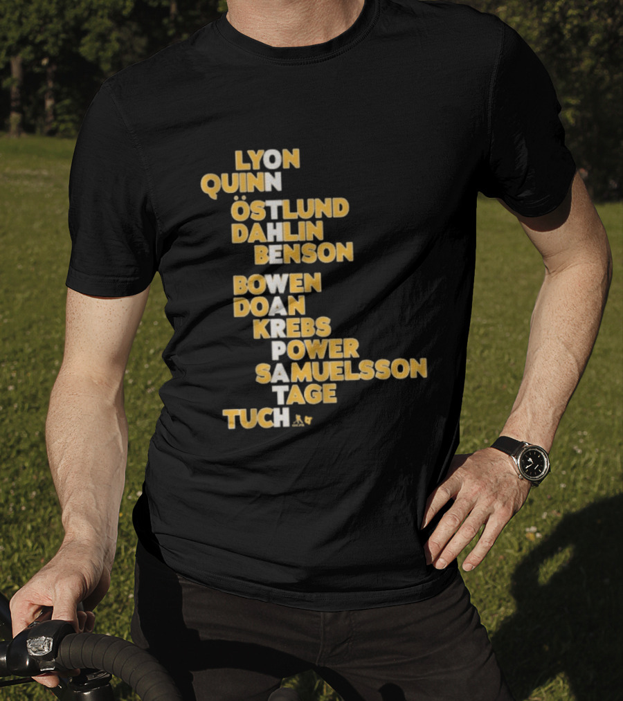 Buffalo Hockey On The Warpath Lyon Quinn Östlund Dahlin Benson Buffalo 2026 T-Shirt