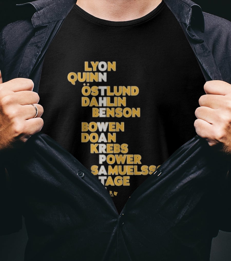 Buffalo Hockey On The Warpath Lyon Quinn Östlund Dahlin Benson Buffalo 2026 T-Shirt