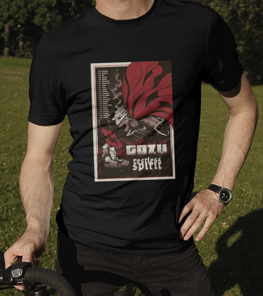 Gozu Restless Spirit Tour 2026 Providence Boston NYC Los Angeles Chicago Dates T-Shirt