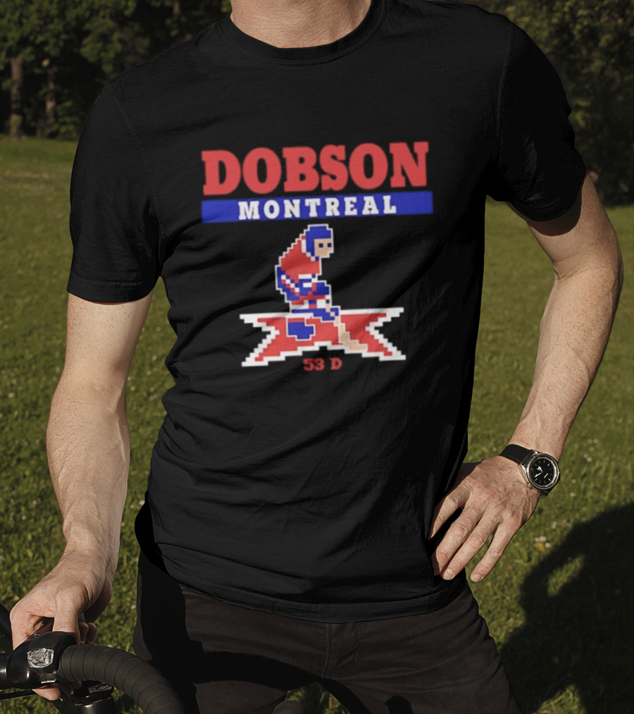 Dobson Montreal Canadiens Pixel Art Hockey 53 D T-Shirt