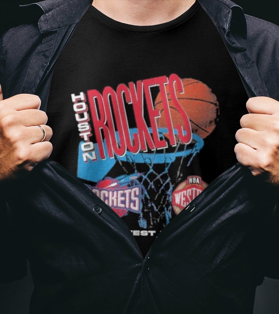 Houston Rockets Southwest Division NBA Western Hardwood Classics 90s Basketball Team T-Shirt
