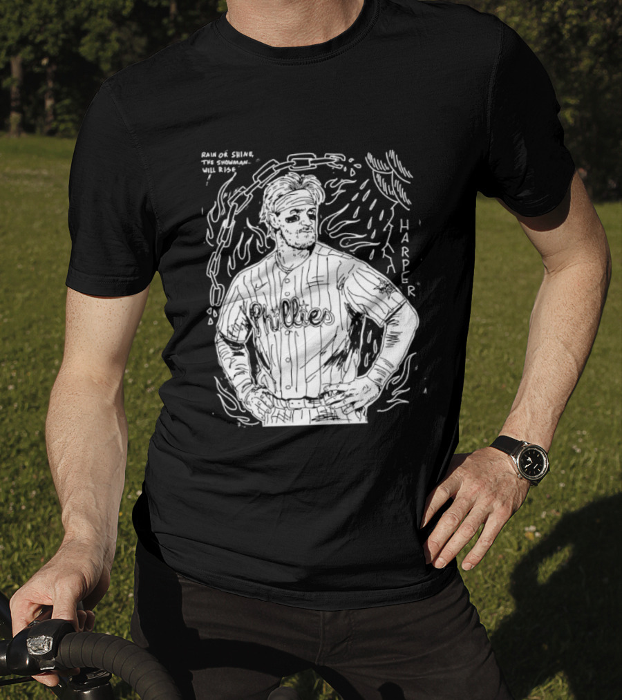 Paul Carpenter Bryce Harper Phillies Rain Or Shine The Snowman Will Rise T-Shirt