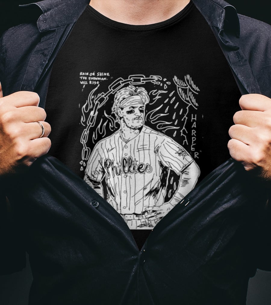 Paul Carpenter Bryce Harper Phillies Rain Or Shine The Snowman Will Rise T-Shirt