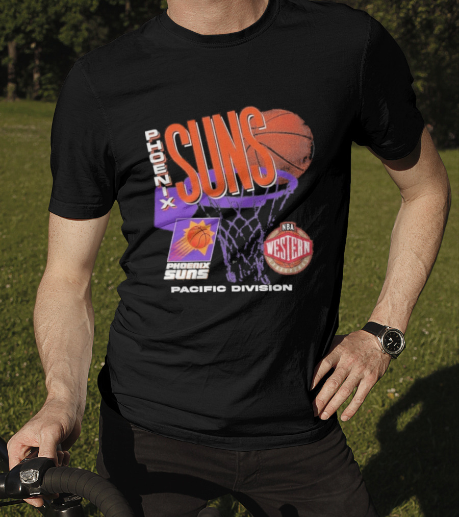 Phoenix Suns 90s Hardwood Classics Pacific Division NBA Western Conference T-Shirt