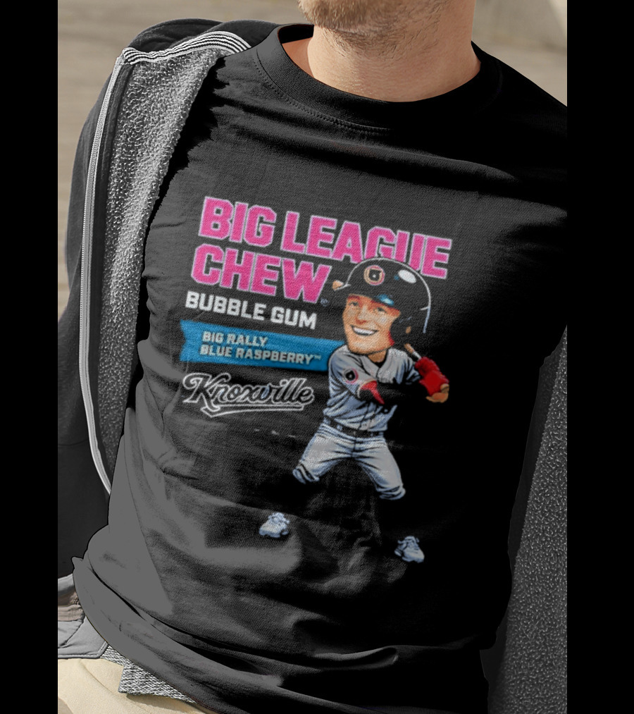 Big League Chew Bubble Gum Big Rally Blue Raspberry Knoxville Smokies T-Shirt