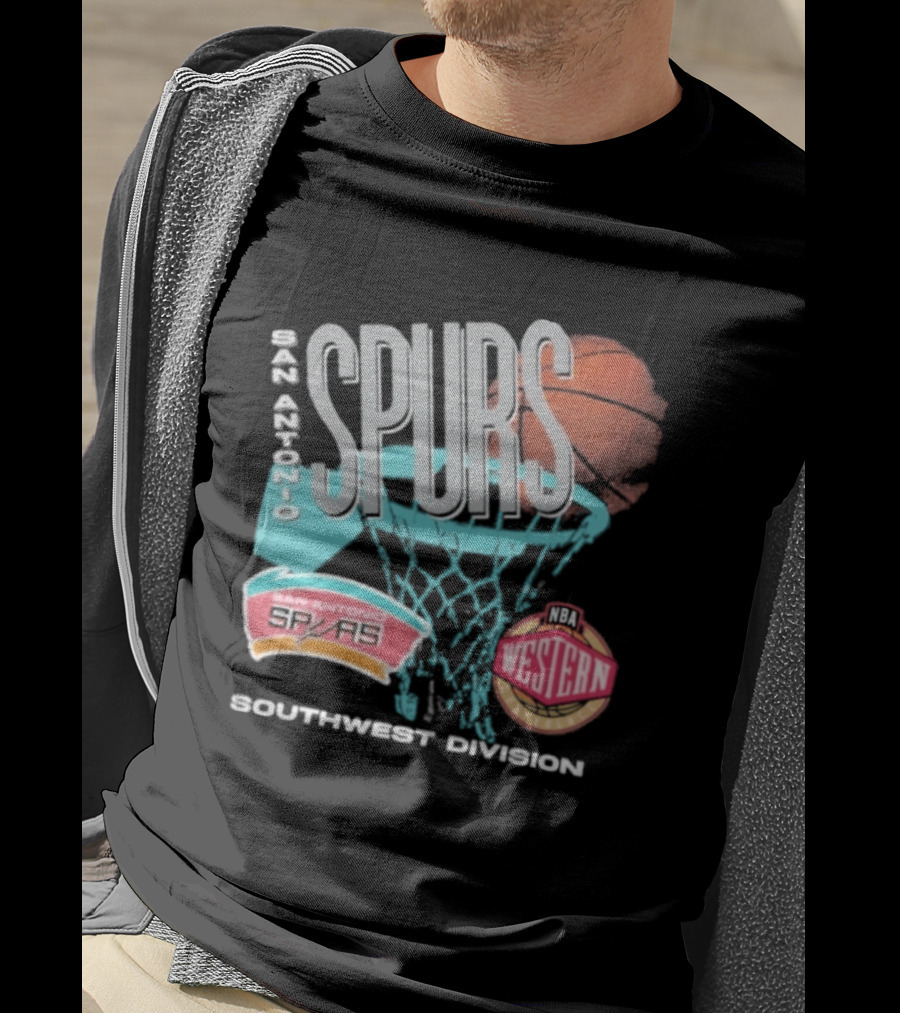 San Antonio Spurs 90s Hardwood Classics Southwest Division Western T-Shirt