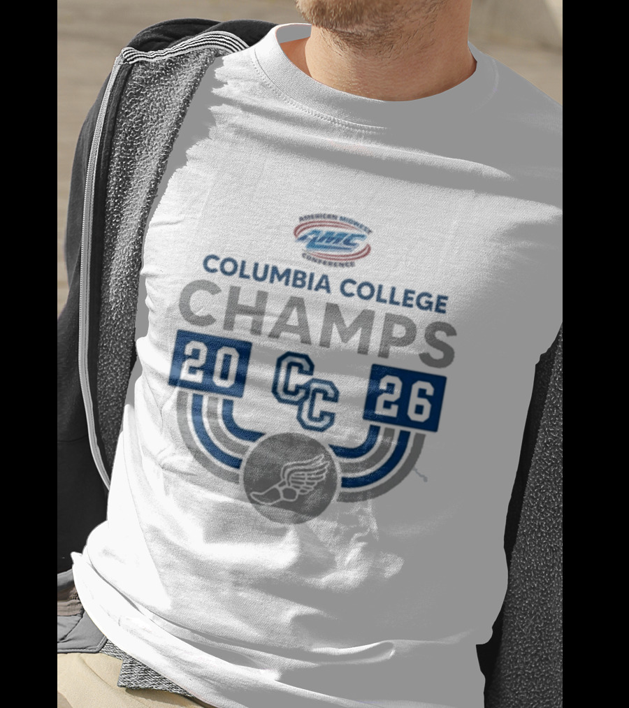 American Midwest Conference Columbia College Champs 2026 CC Indoor Track And Field T-Shirt