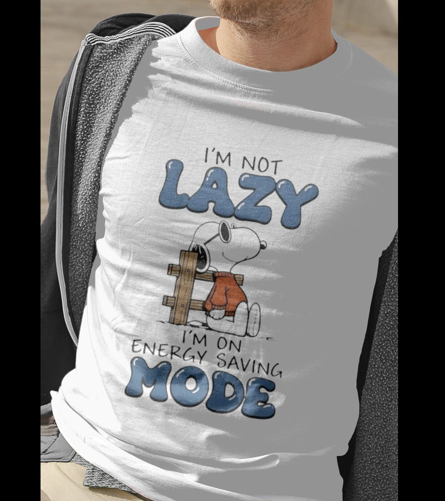 I'm Not Lazy I'm On Energy Saving Mode Snoopy Woodstock T-Shirt