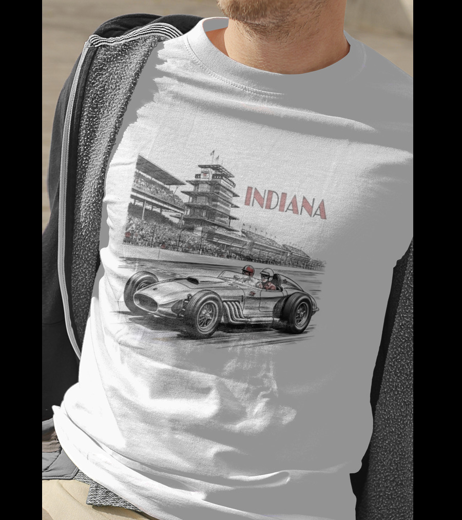 Indiana Indianapolis Motor Speedway Indy 500 Racing Car T-Shirt