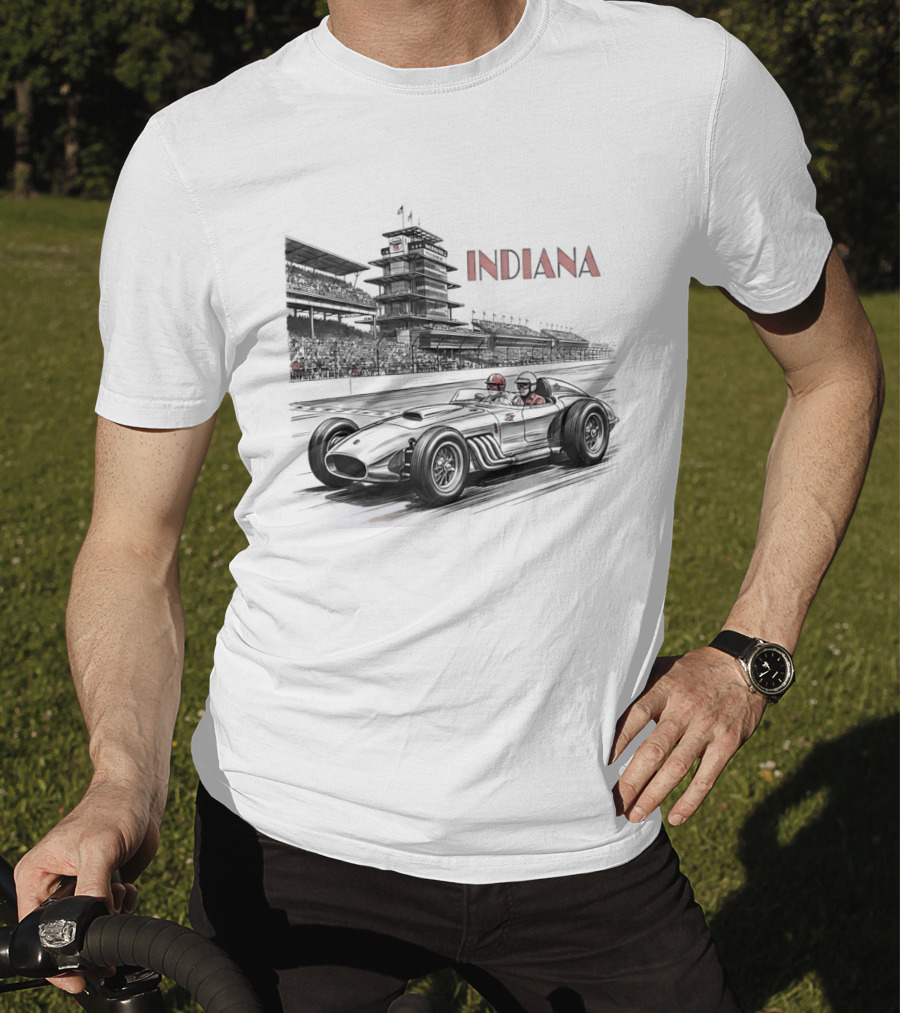 Indiana Indianapolis Motor Speedway Indy 500 Racing Car T-Shirt