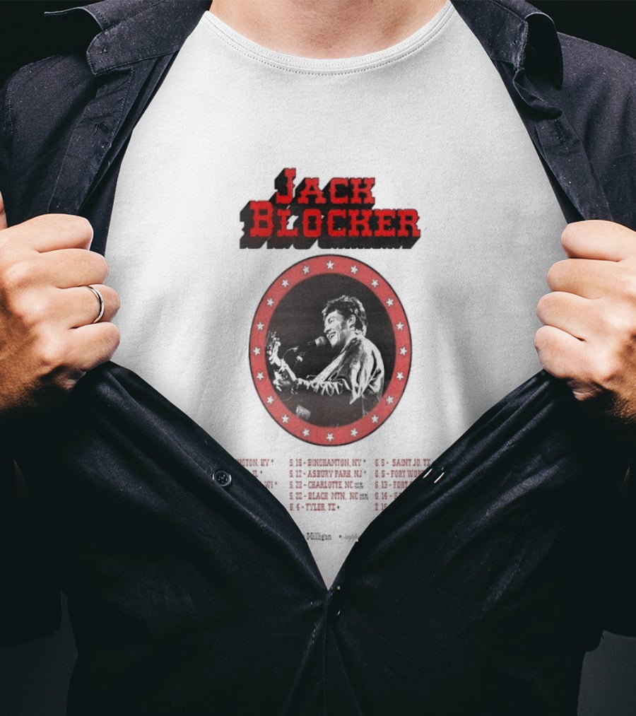 Jack Blocker 2026 Tour Live In Concert Event With Red Stars T-Shirt