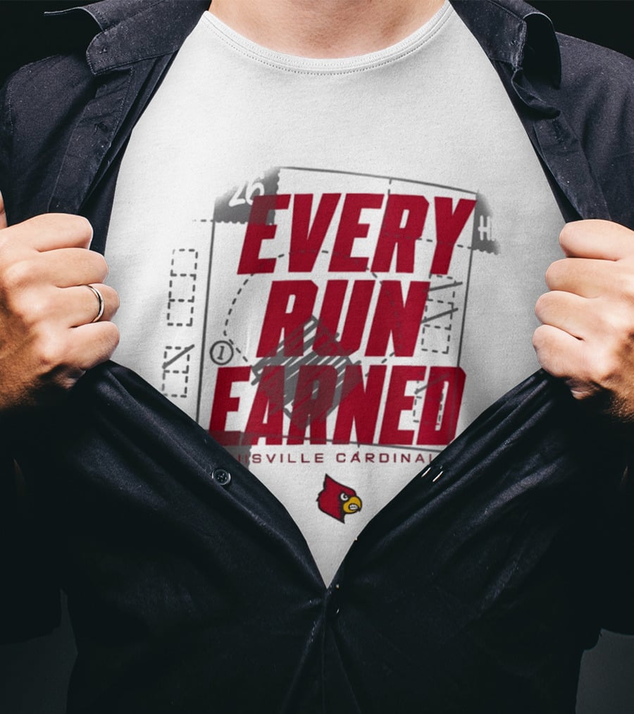 Louisville Cardinals Every Run Earned 2026 Postseason Dugout T-Shirt