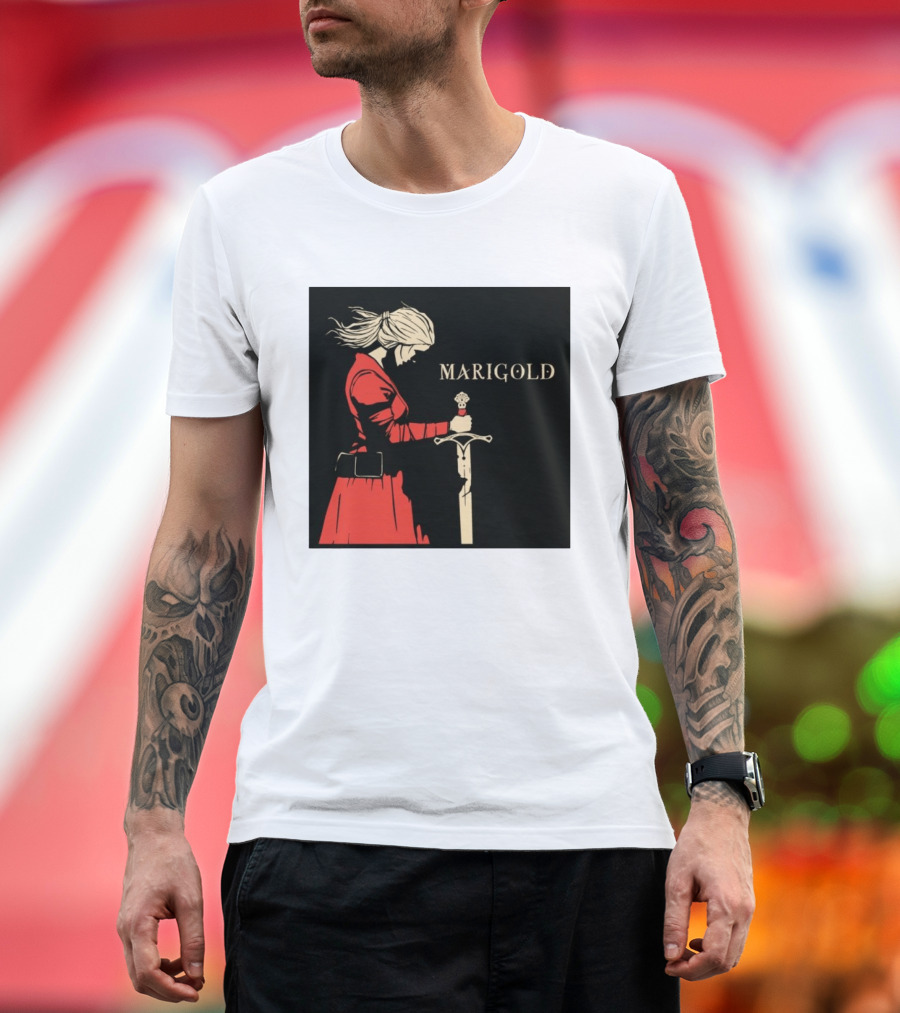 Marigold Witch Bolt Warrior Woman With Sword T-Shirt