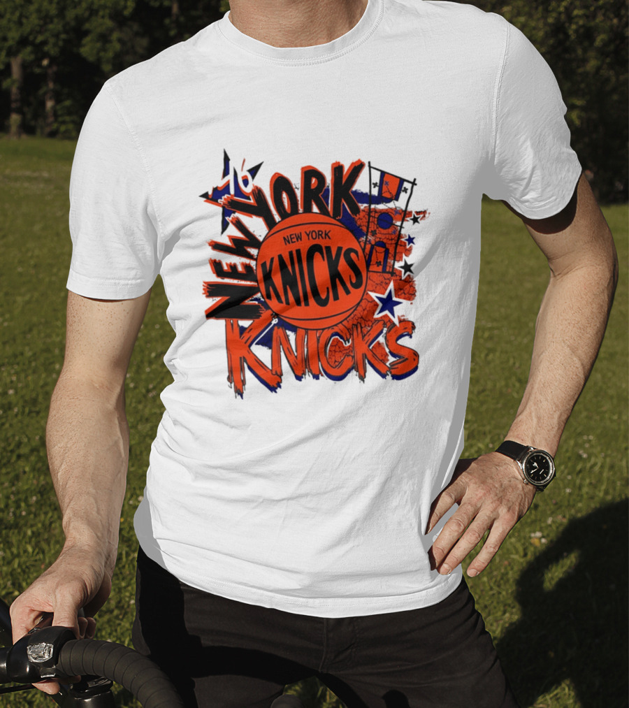 New York Knicks Hardwood Classics Play By Play Vintage Team Basketball T-Shirt