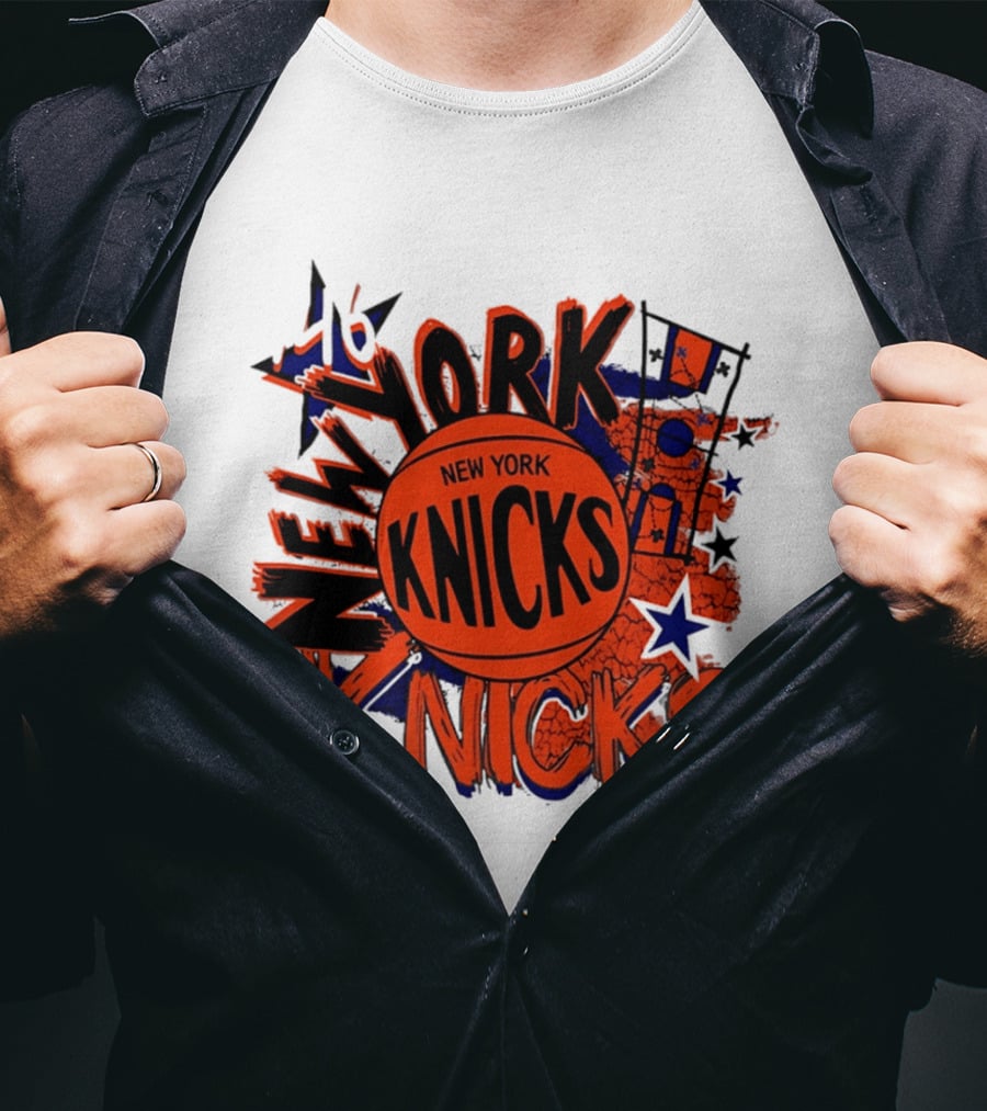 New York Knicks Hardwood Classics Play By Play Vintage Team Basketball T-Shirt