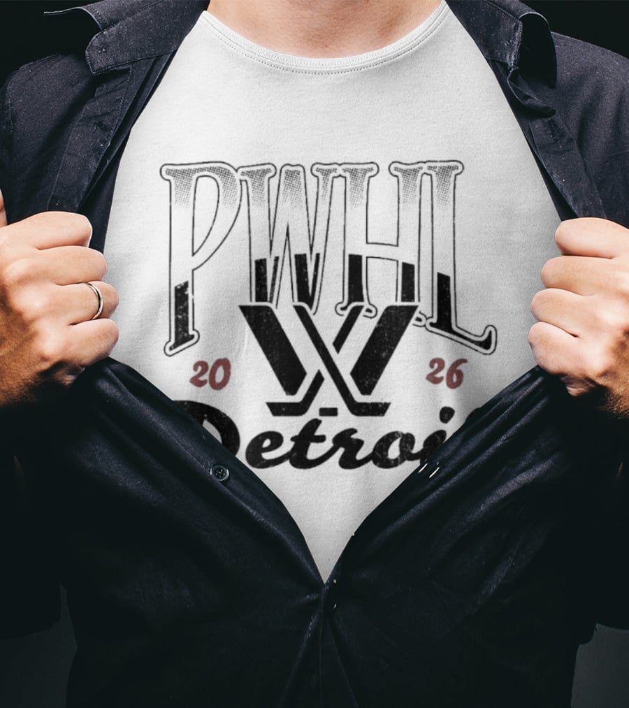 PWHL Detroit 2026 Essentials Sky High Crew T-Shirt