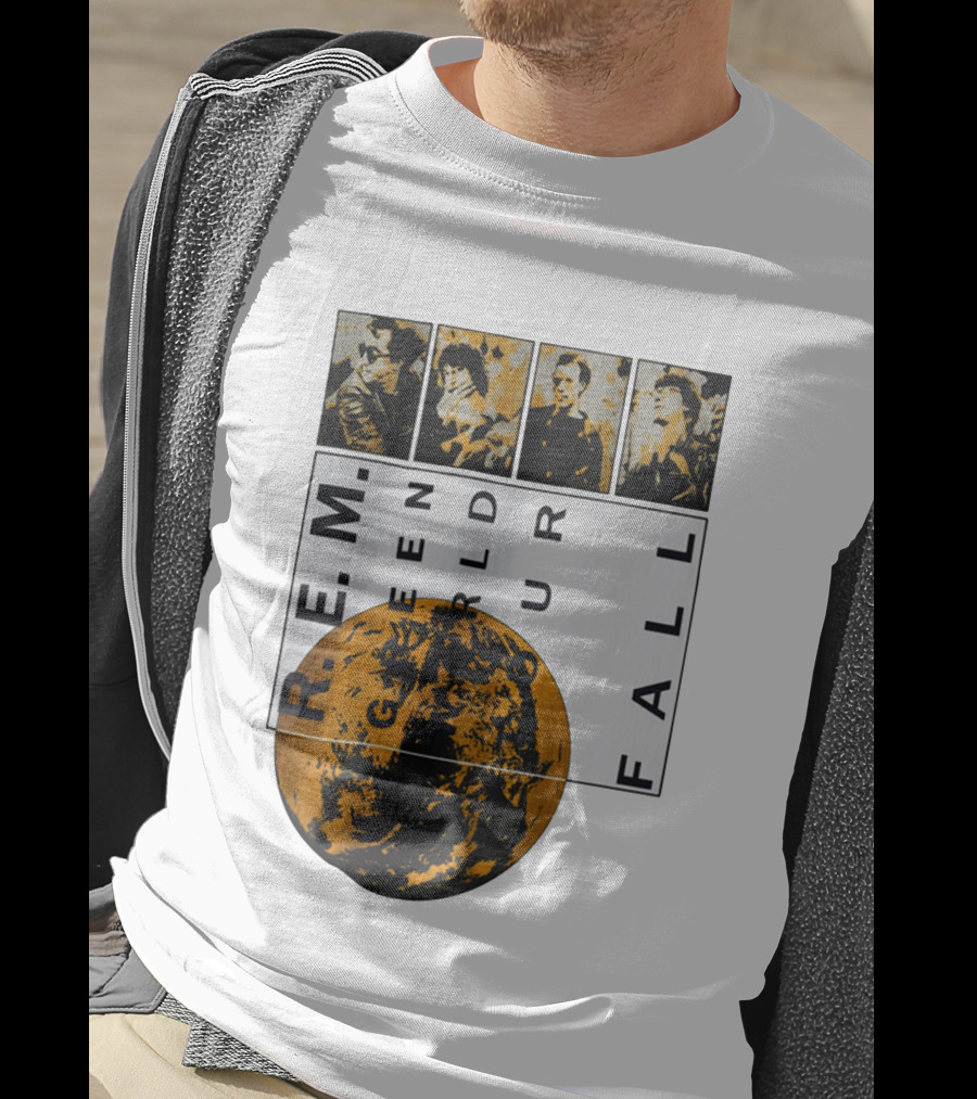 R.E.M. 1989 Green World Tour Fall Vintage Planet Band Photography T-Shirt