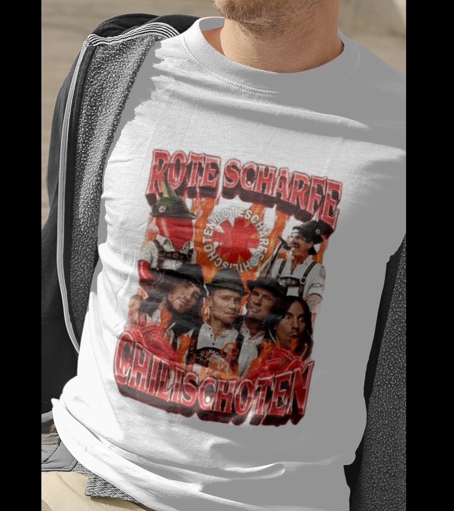 Rote Scharfe Chilischoten Lederhosen Band Mitglieder Custom T-Shirt