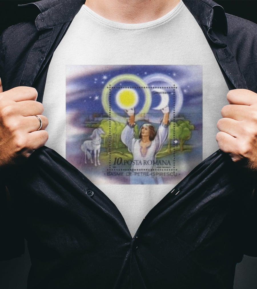 Posta Romana Basme De Petre Ispirescu Greuceanu Romania 1987 Stamps Bedtime Stories T-Shirt