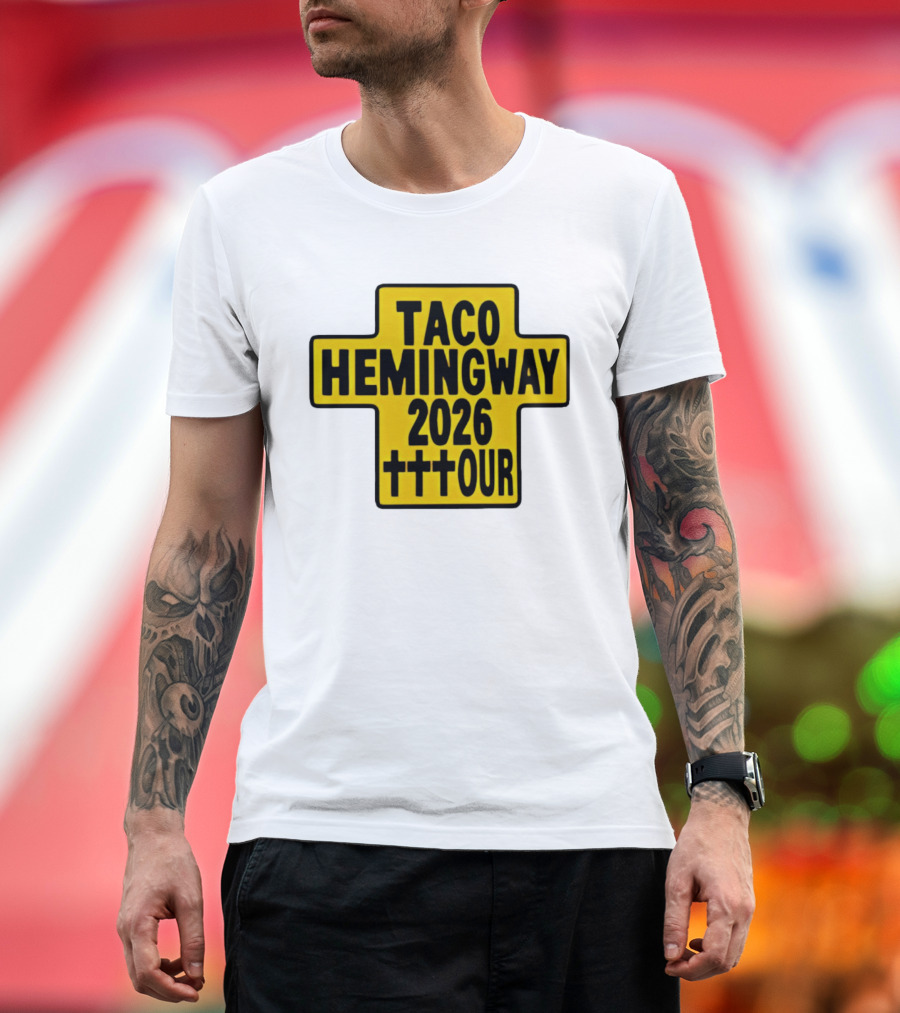 Taco Hemingway 2026 Tour Cross Symbol With Triple Crosses T-Shirt