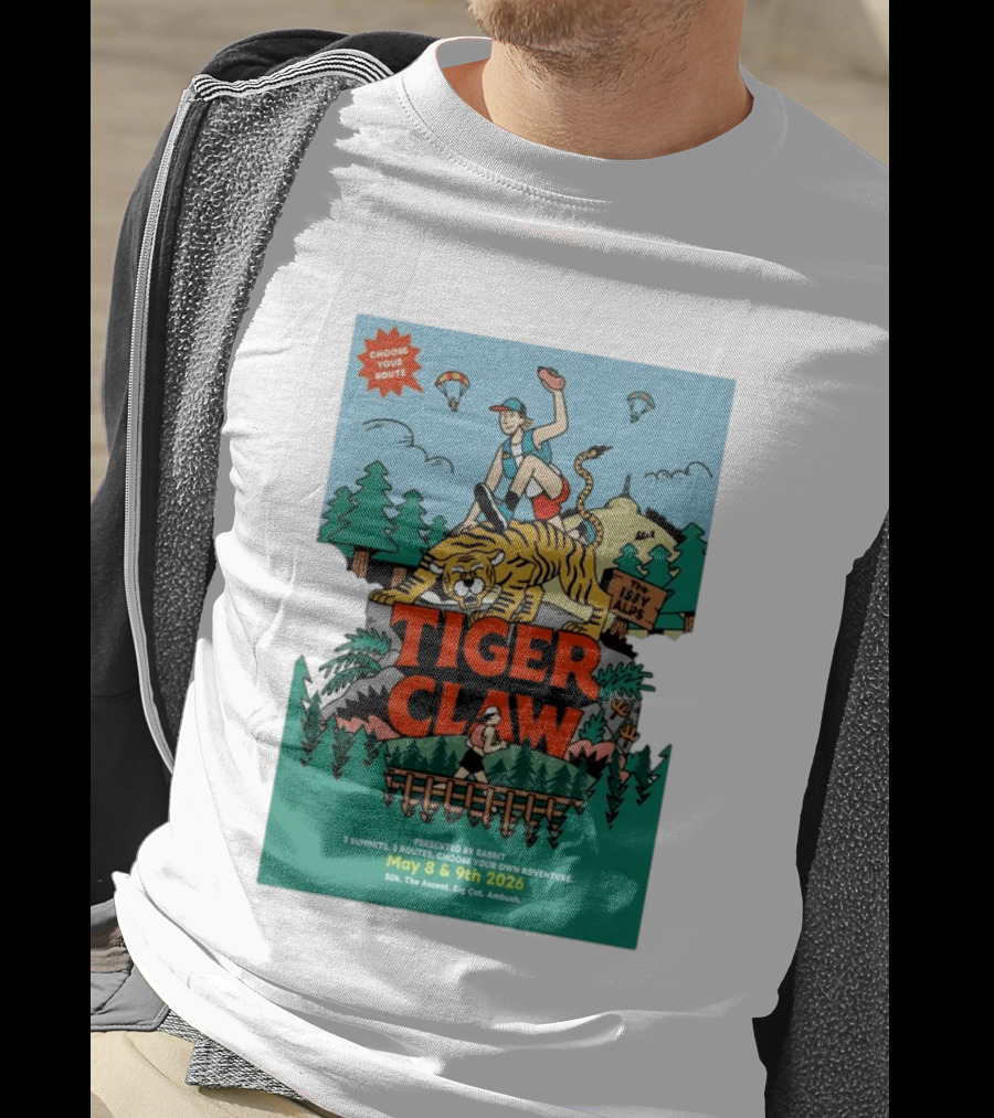 Choose Your Route Tiger Claw May 8 9 2026 3 Summits Adventure 50k The Ascent Big Cat Ambush T-Shirt