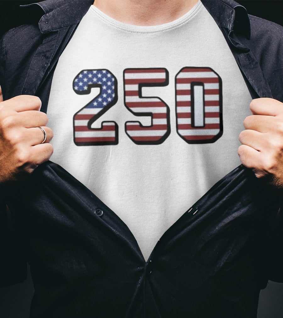 250 USA American Flag Stars And Stripes T-Shirt