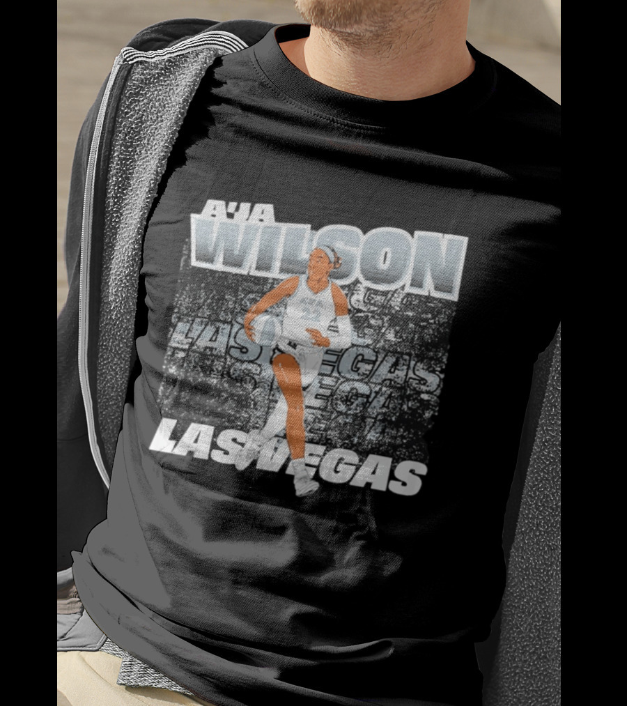 A'ja Wilson 22 Las Vegas Aces Basketball Player Action T-Shirt