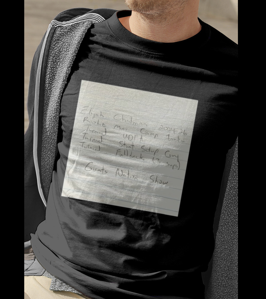 Elijah Chapman Rookie Mini Camp Invite Giants Nation Show UDFA Stunt Setup Guy Fullback T-Shirt