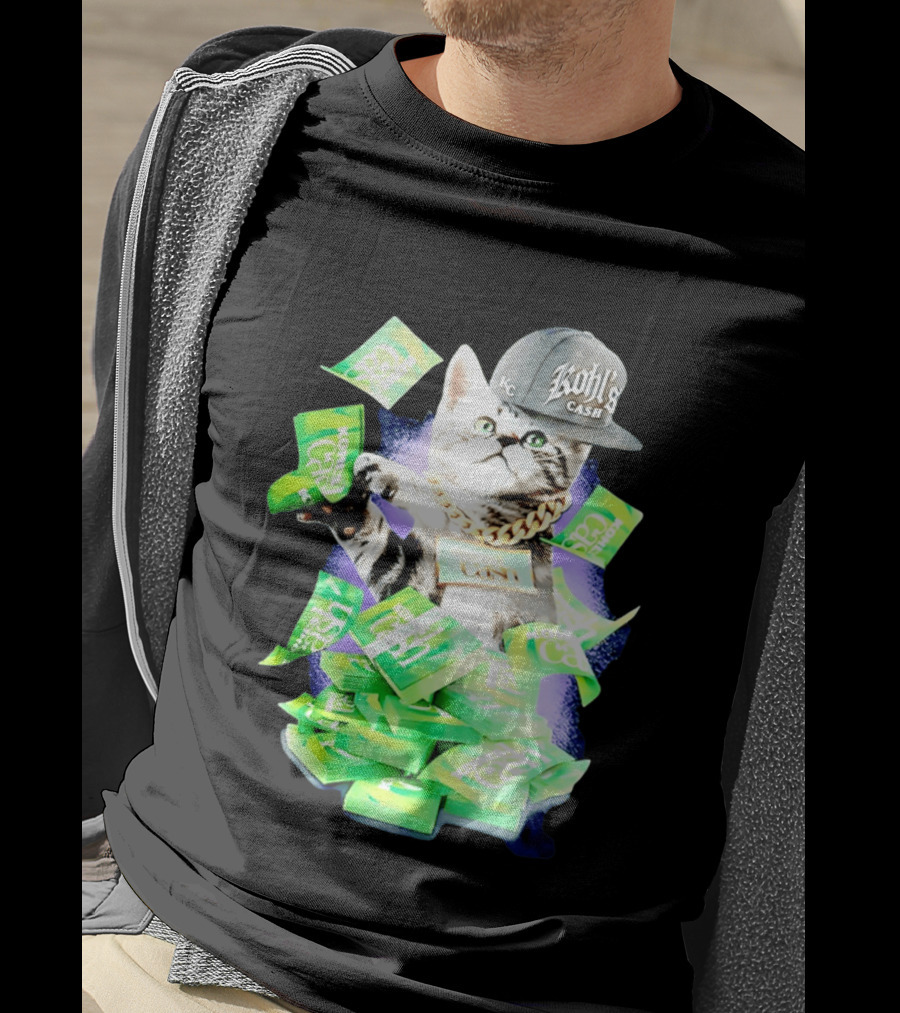 Cats Love Kohl's Cash KC Cap And Gold Chain T-Shirt
