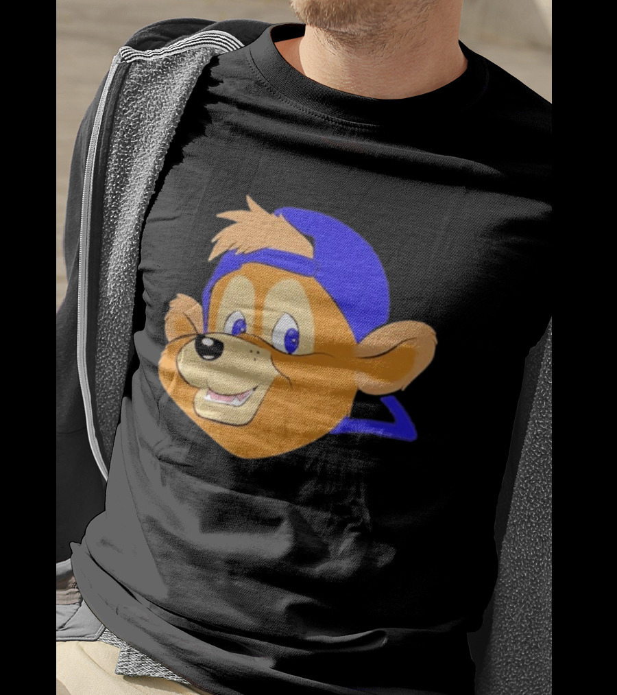 Chicago Cubs Clark Mascot Face Blue Cap T-Shirt
