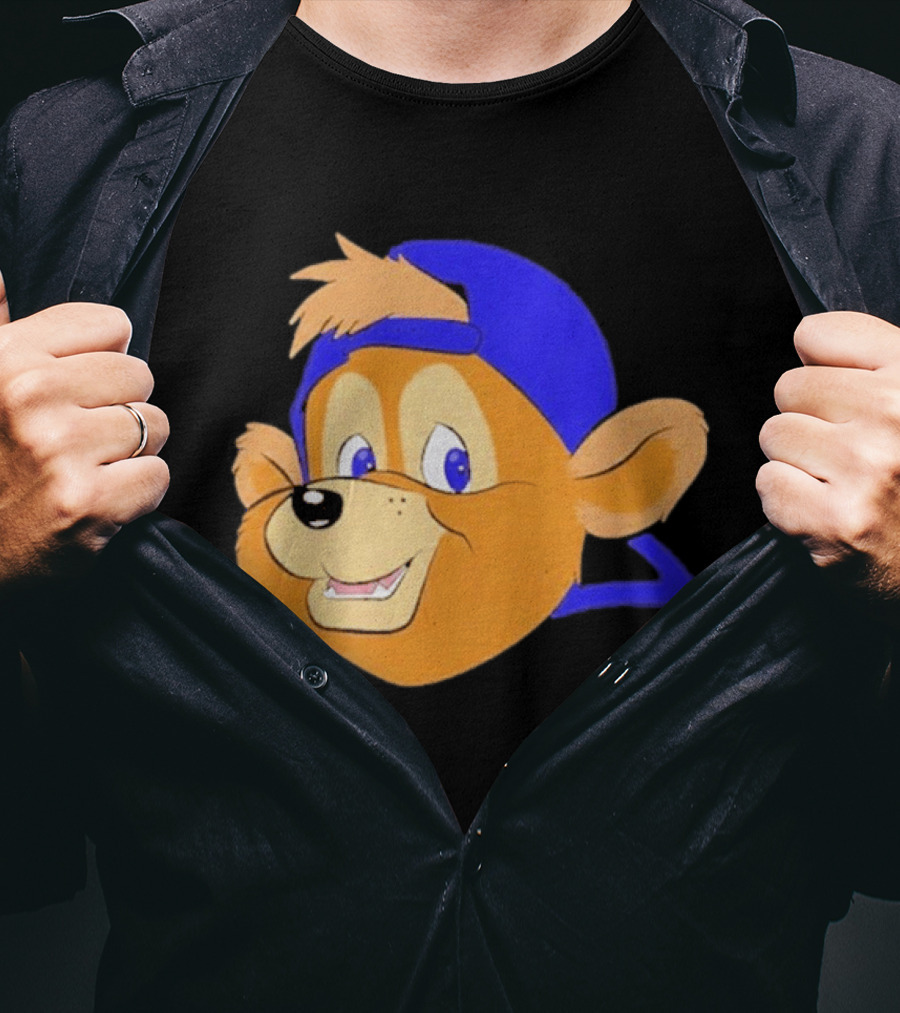 Chicago Cubs Clark Mascot Face Blue Cap T-Shirt