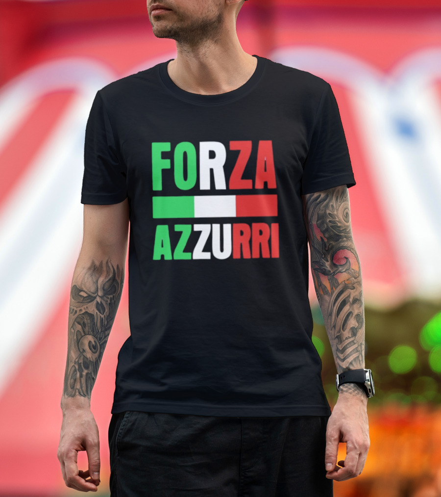 Forza Azzurri Italy Italian Flag Supporters T-Shirt