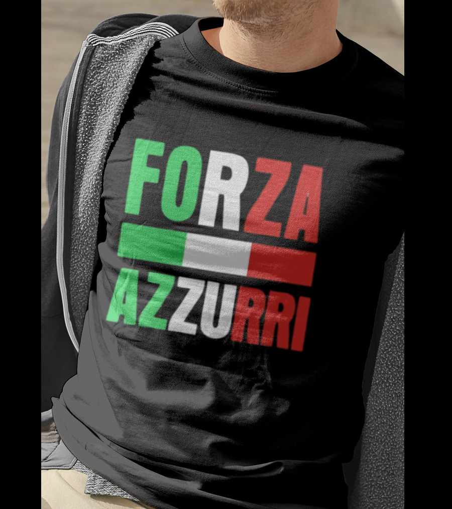 Forza Azzurri Italy Italian Flag Supporters T-Shirt
