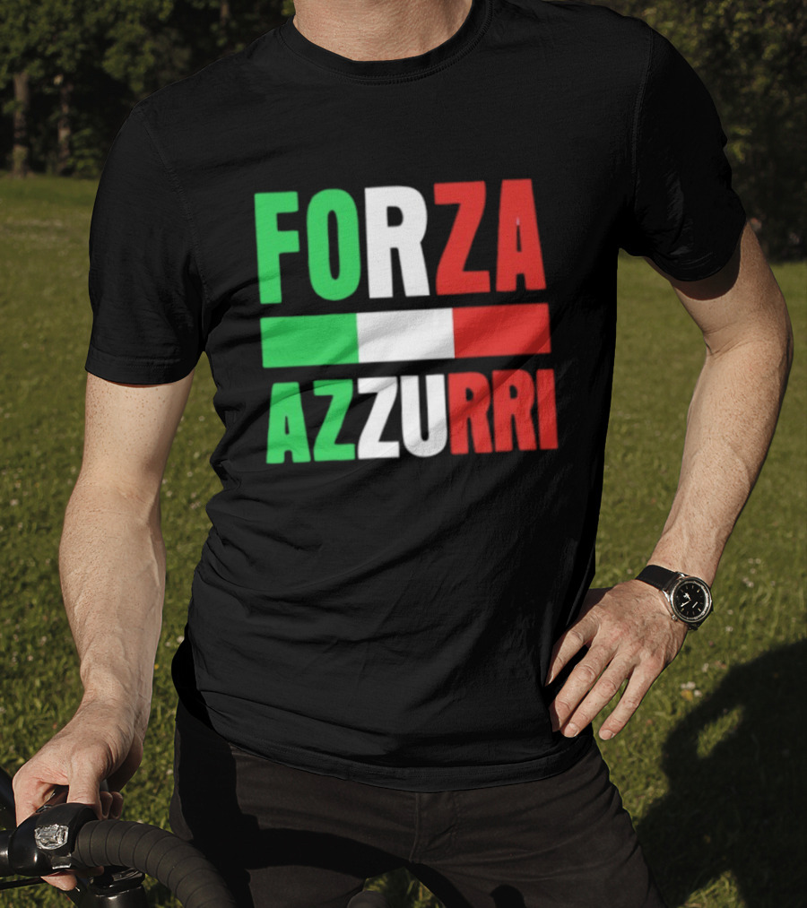 Forza Azzurri Italy Italian Flag Supporters T-Shirt