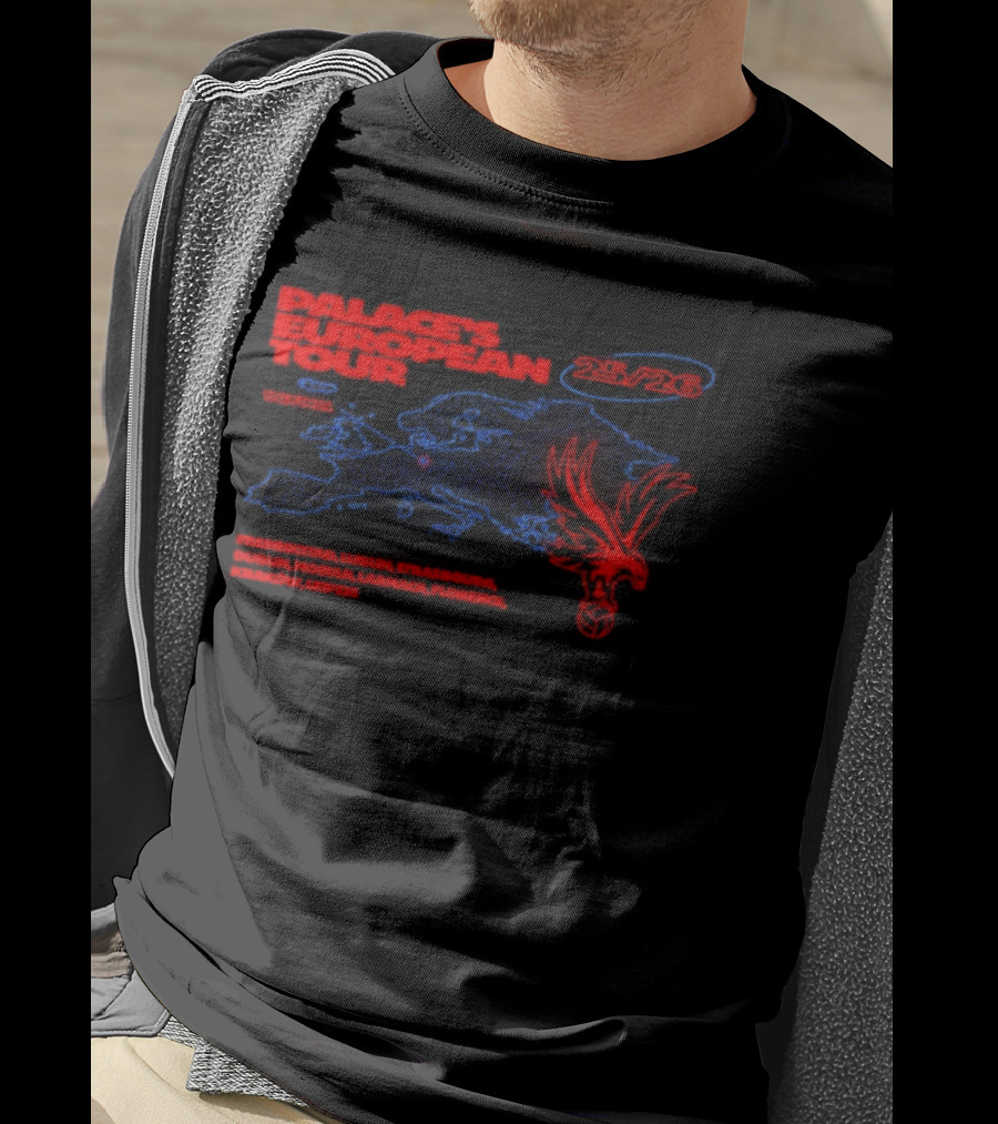 Crystal Palace European Tour 25 26 The Final Football Club Badge Winged Lion T-Shirt
