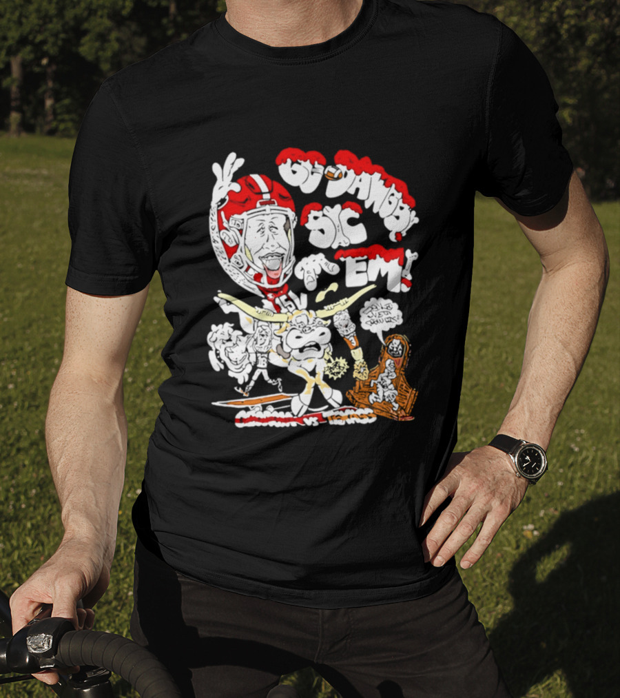 Go Dawgs Sic Em 2025 Georgia Vs Texas Football Rivalry Game T-Shirt
