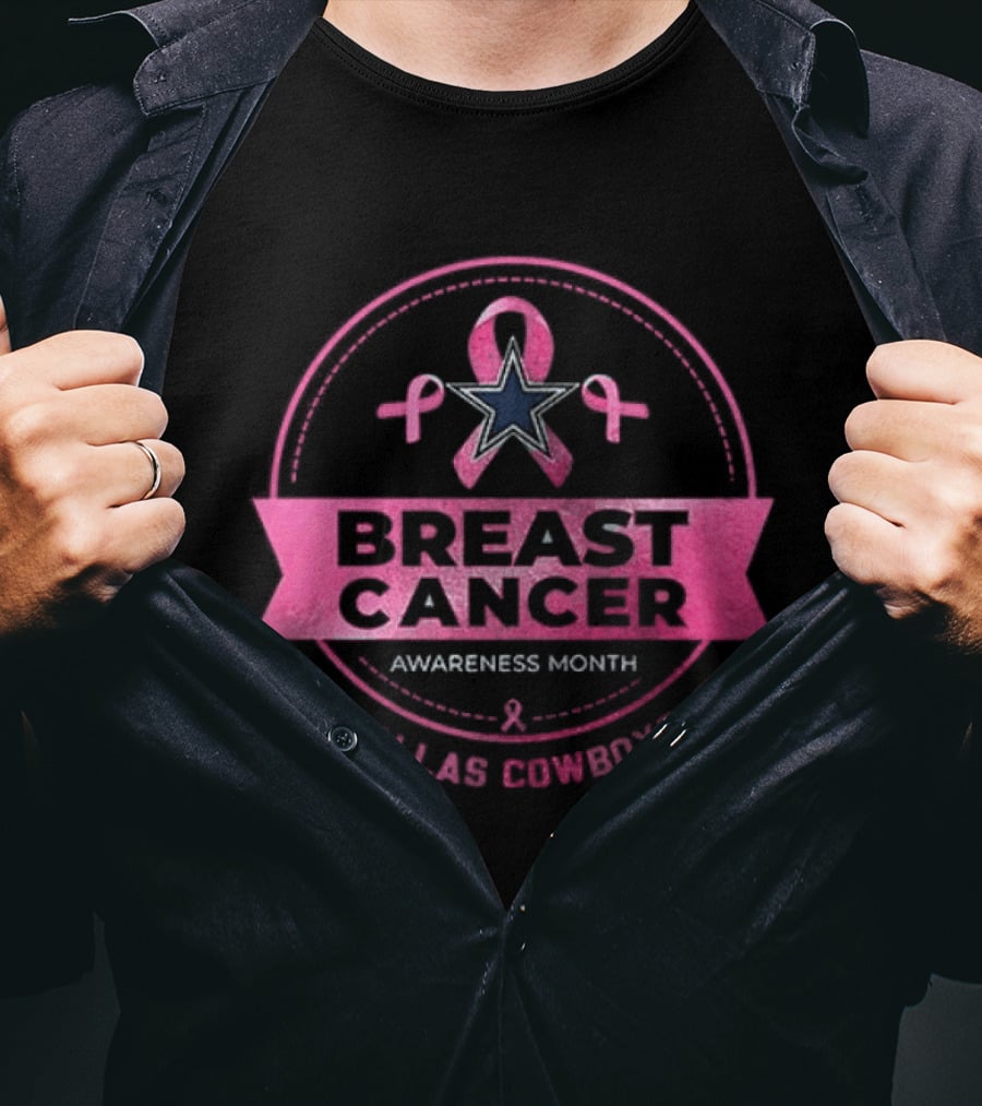 Dallas Cowboys Breast Cancer Awareness Month My God Is Stronger Than Breast Cancer T-Shirt