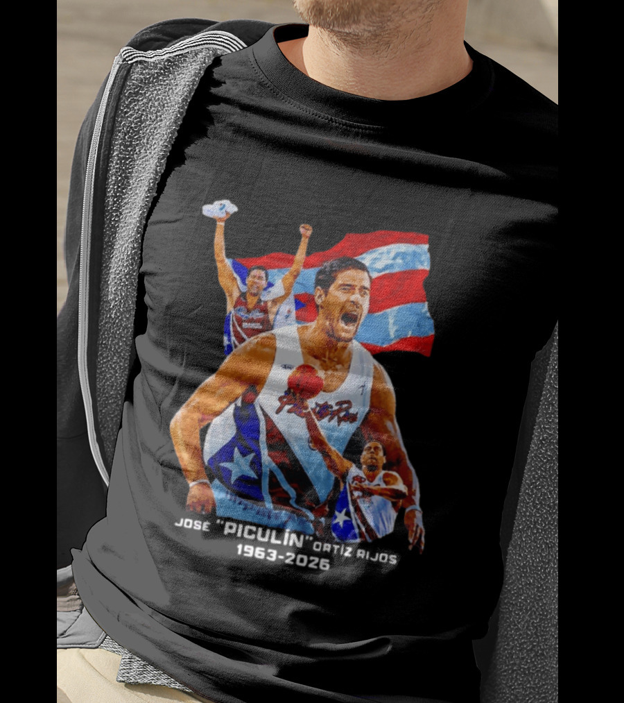 José Piculín Ortiz Rijos Puerto Rico Basketball Legend 1963 2026 T-Shirt