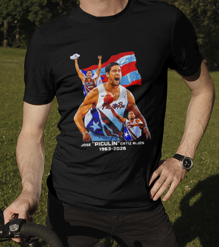 José Piculín Ortiz Rijos Puerto Rico Basketball Legend 1963 2026 T-Shirt