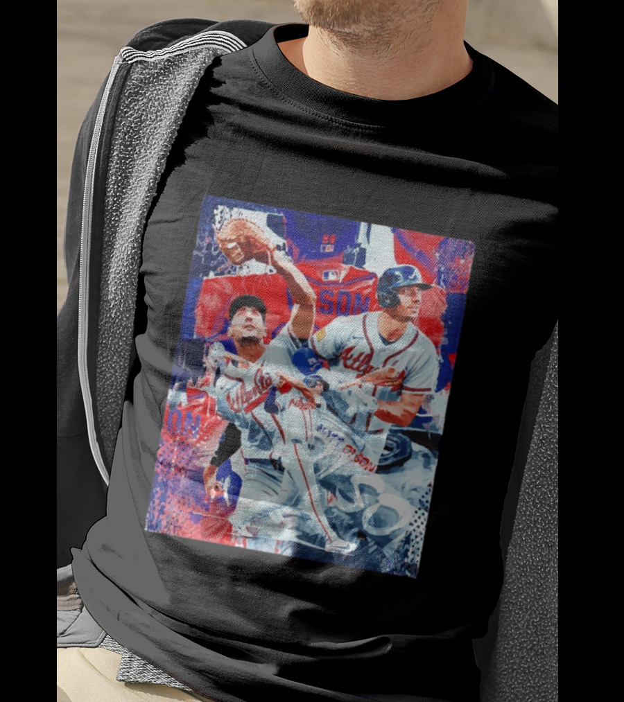 Matt Olson Atlanta Braves Baseball Action Collage T-Shirt
