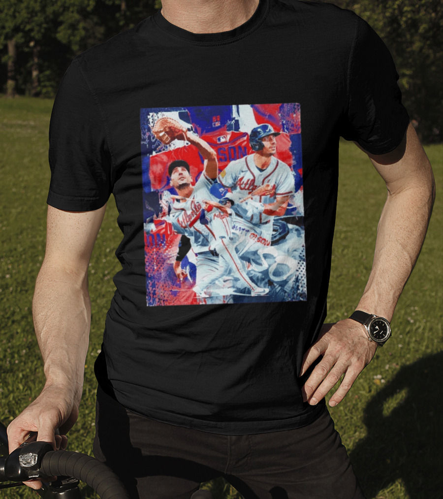Matt Olson Atlanta Braves Baseball Action Collage T-Shirt