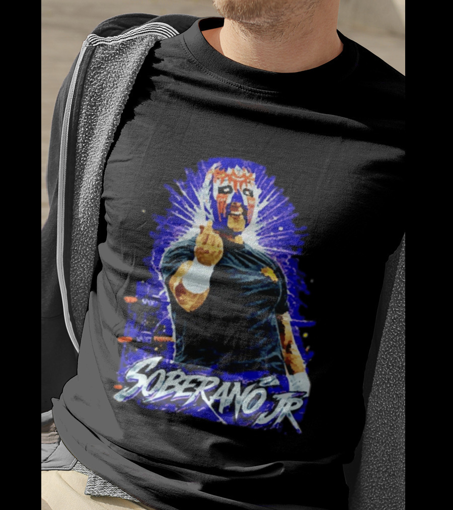Soberano Jr Mexican Luchador Mask And Pose T-Shirt