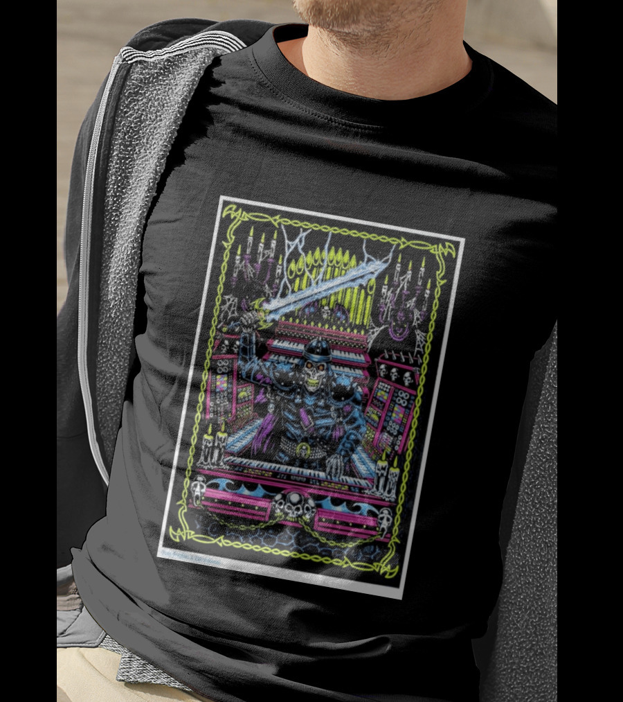 Out Of Season Skeleton Warrior Organist T-Shirt