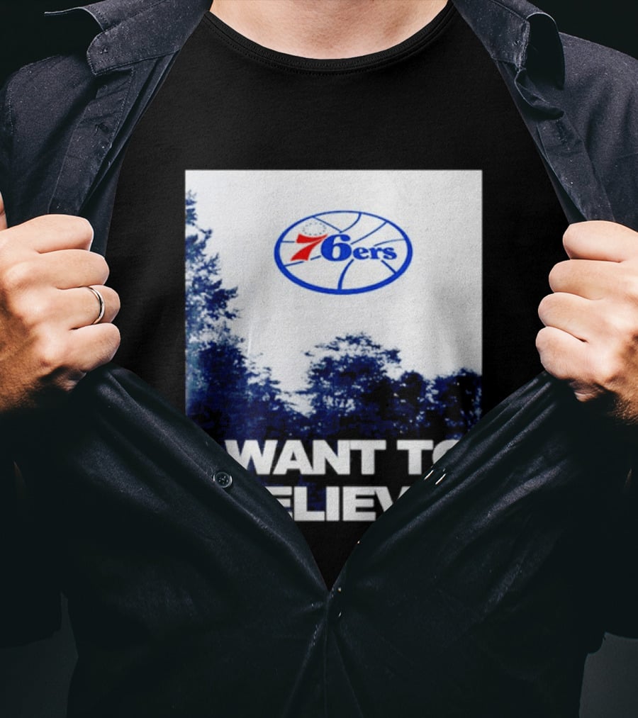 Philadelphia 76ers 6ers I Want To Believe UFO Basketball T-Shirt
