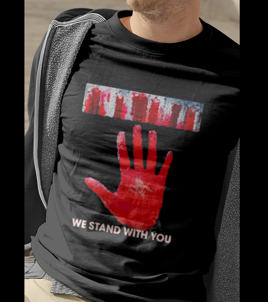 Red Dress Day We Stand With You Handprint T-Shirt