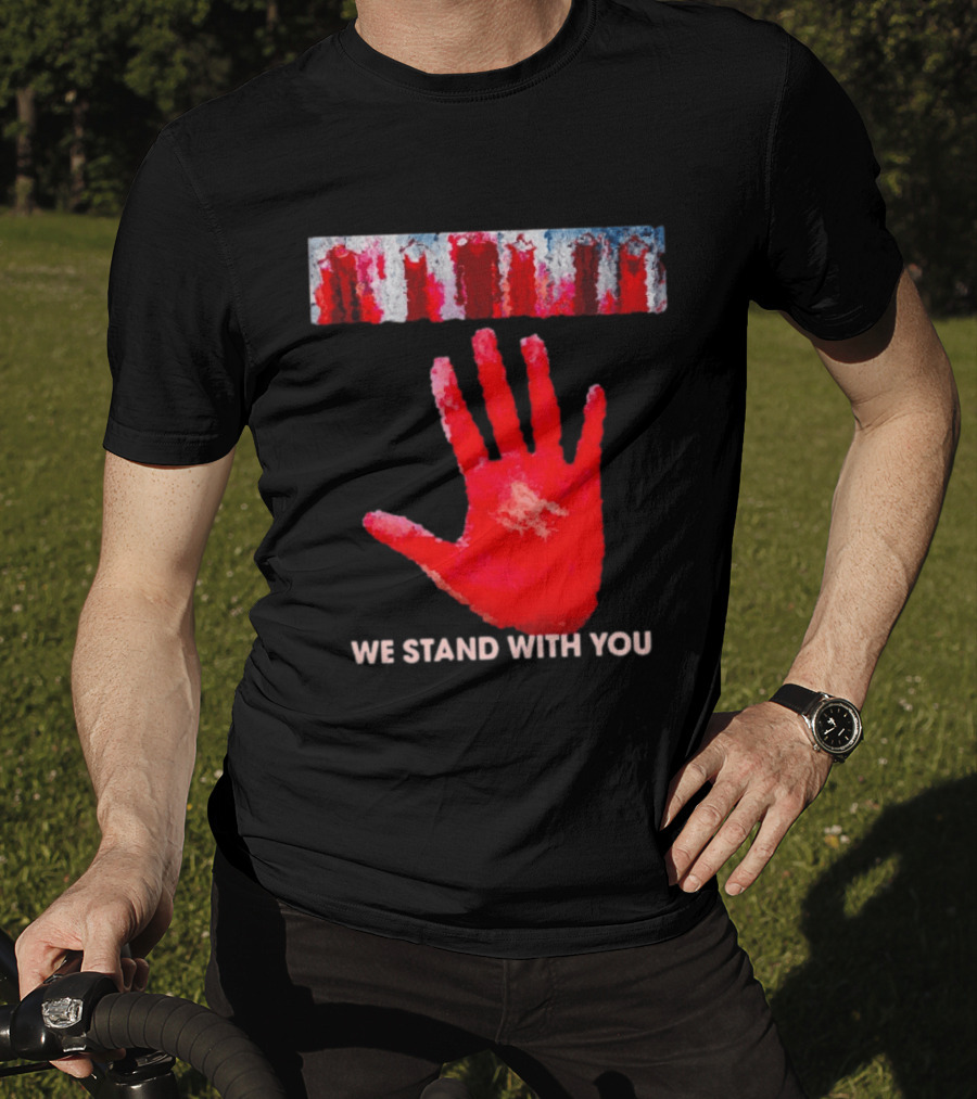 Red Dress Day We Stand With You Handprint T-Shirt
