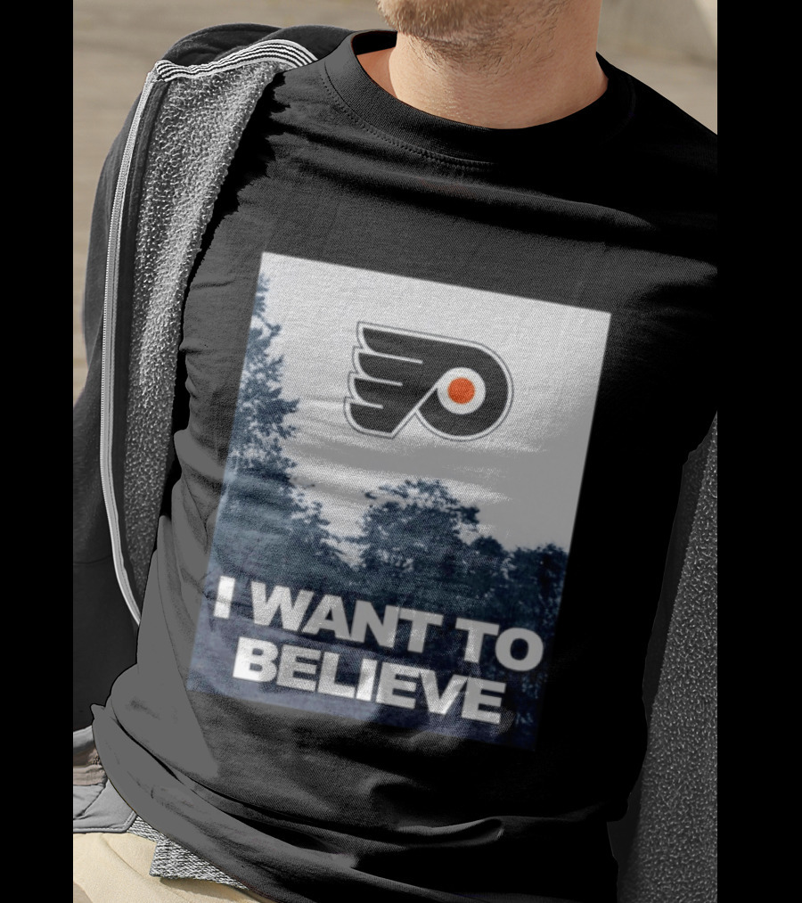 Philadelphia Flyers I Want To Believe UFO Hockey T-Shirt