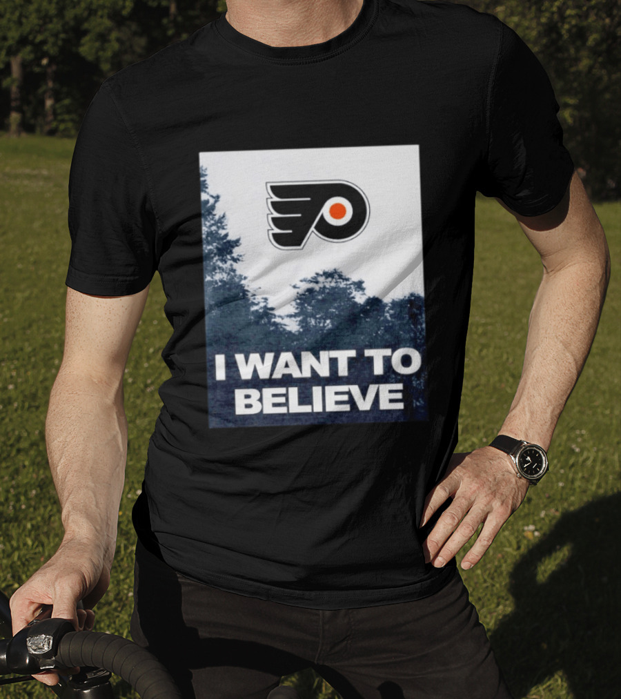 Philadelphia Flyers I Want To Believe UFO Hockey T-Shirt