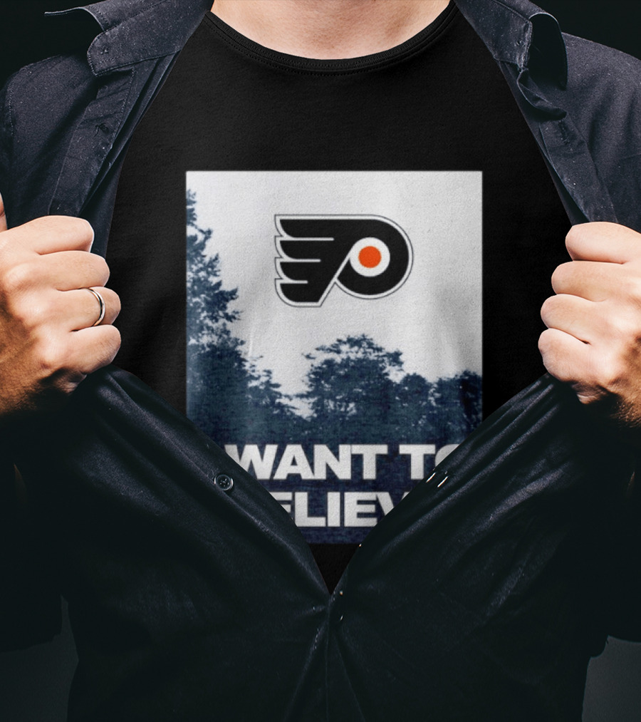 Philadelphia Flyers I Want To Believe UFO Hockey T-Shirt